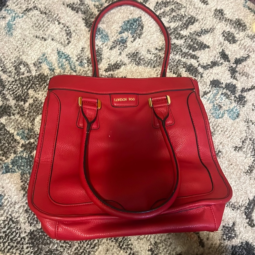 Vintage red London fog bag